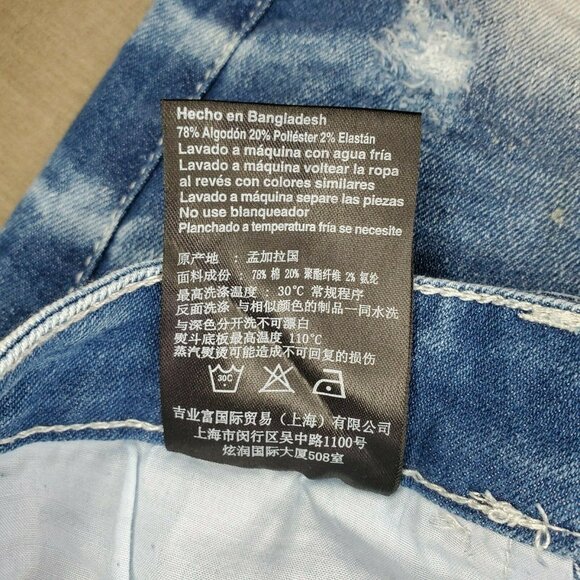 Southpole Men’s Skinny Distressed Stretch Denim Blue White Jeans Size 30x32 - Picture 8 of 11